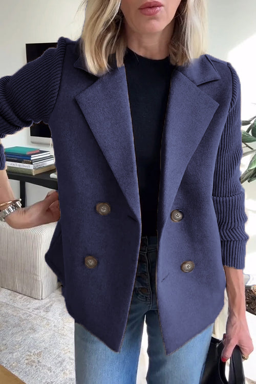 SORELLE - Elegant Knit-Sleeve Blazer