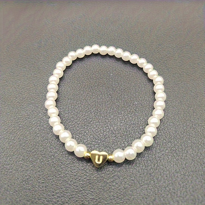 Women's Elegant Heart Monogram Bracelet