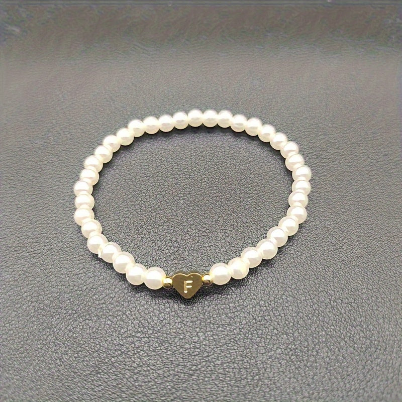 Women's Elegant Heart Monogram Bracelet