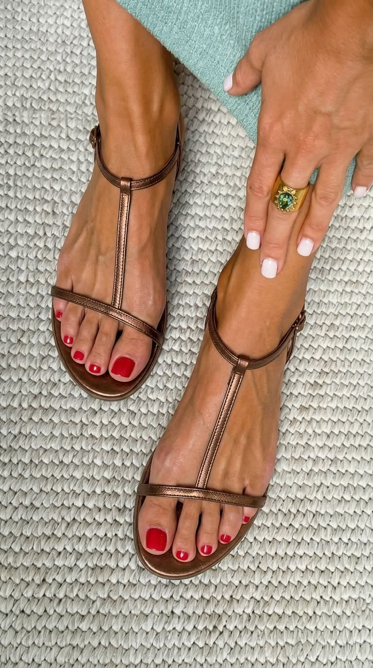 Women's Elegant Golden Sandals Spring Sandals