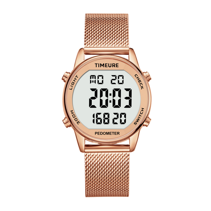 Addison TIMEURE Ladies' Waterproof Pedometer Watch 2401-Steel Tape