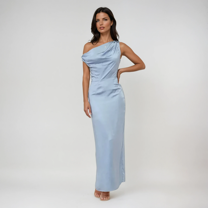 Women's Draped Wedding Guest Maxi Dress