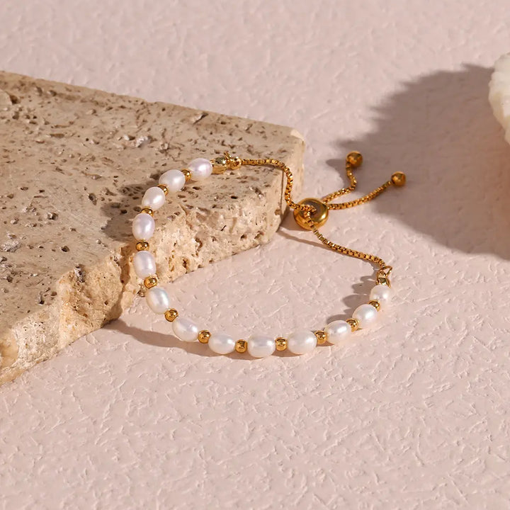 Women's Elegant Pearls Gold Bracelet
