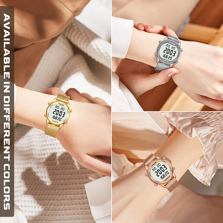 Addison TIMEURE Ladies' Waterproof Pedometer Watch 2401-Steel Tape