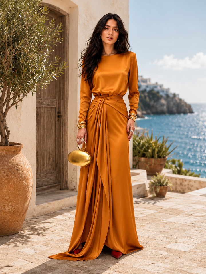 Women's Draped Elegant Maxi Dress