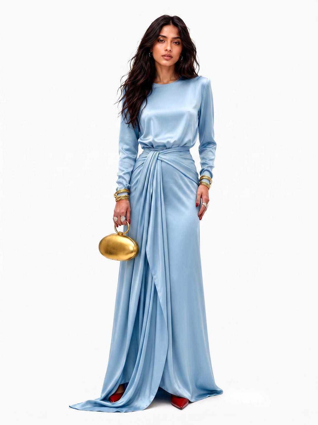 Women's Draped Elegant Maxi Dress