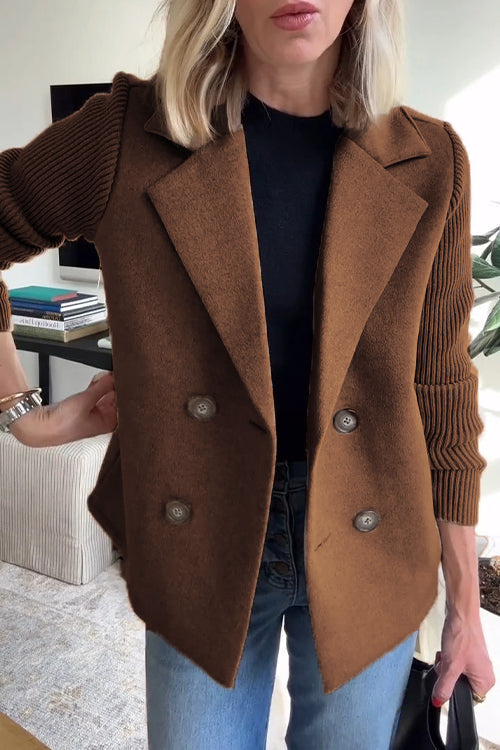 SORELLE - Elegant Knit-Sleeve Blazer
