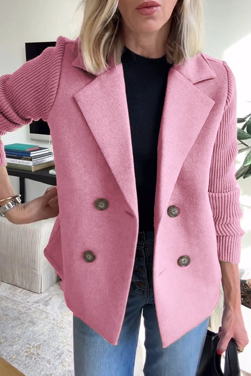 SORELLE - Elegant Knit-Sleeve Blazer