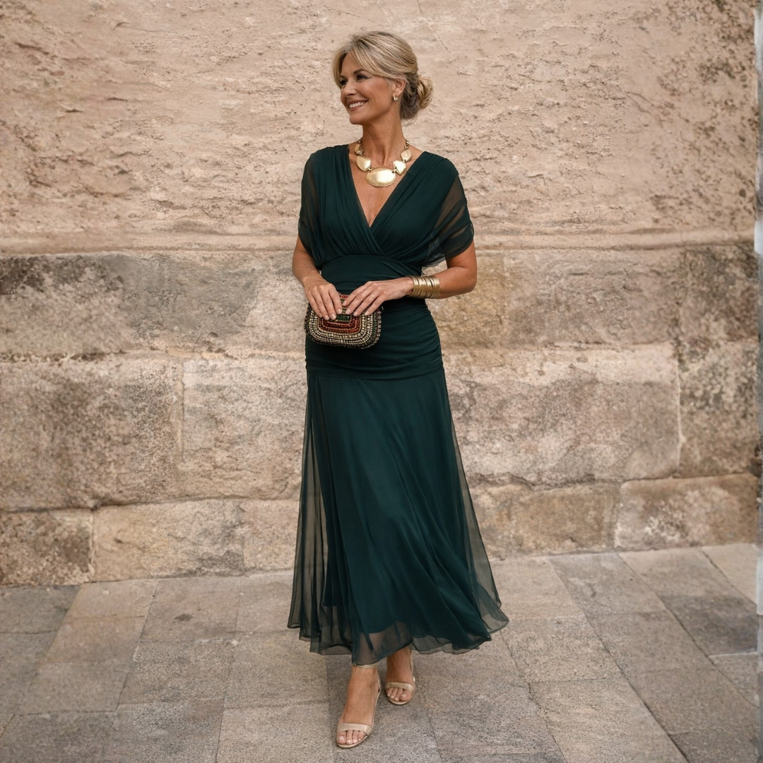 Women's Flowy Off-Shoulder Maxi Dress
