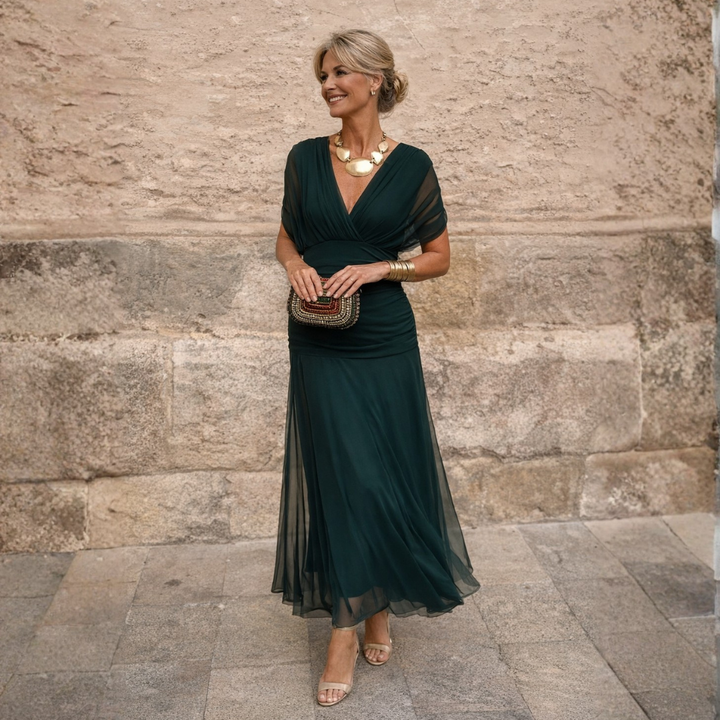 Women's Flowy Off-Shoulder Maxi Dress
