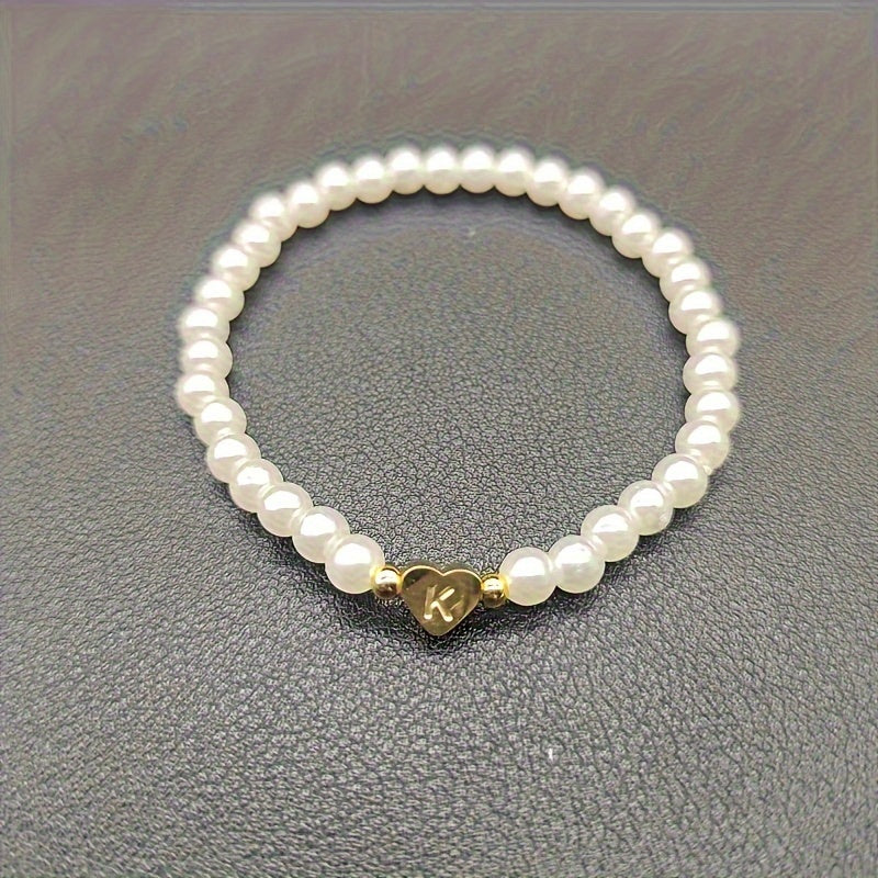Women's Elegant Heart Monogram Bracelet
