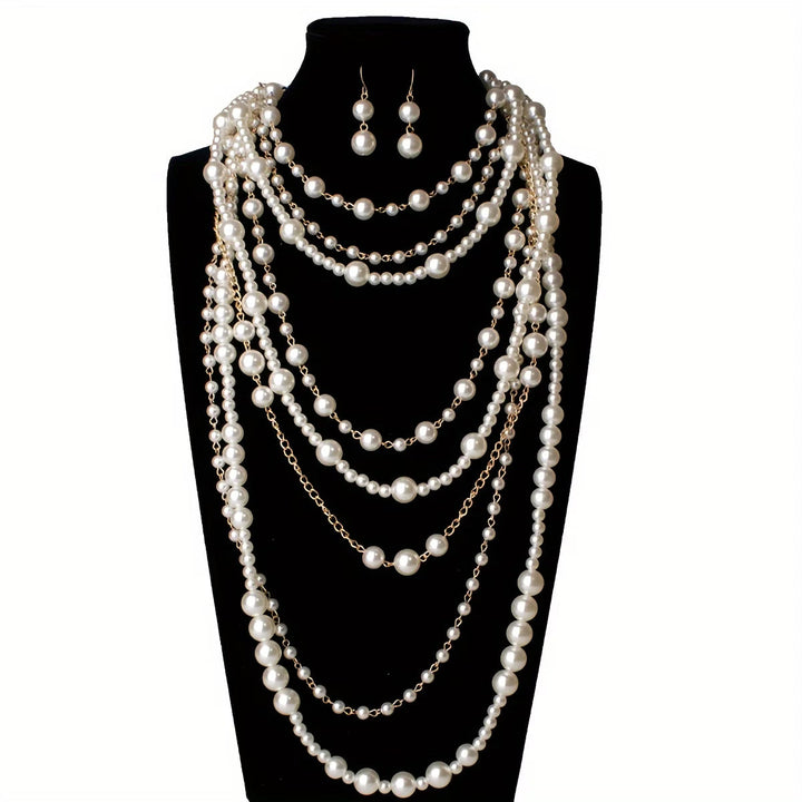 Women's Boho Multiple Pearls Jewelry Set
