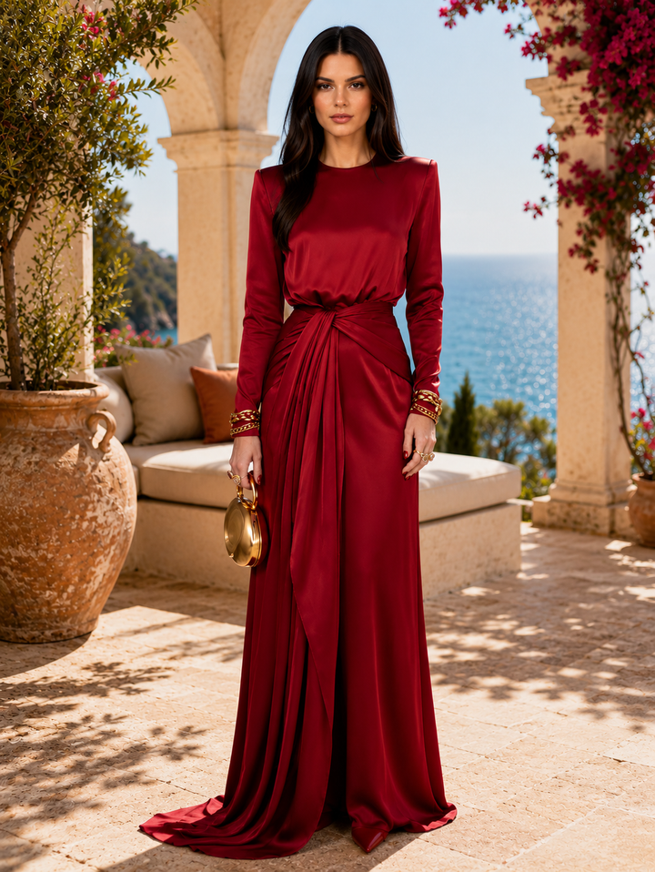 Women's Draped Elegant Maxi Dress