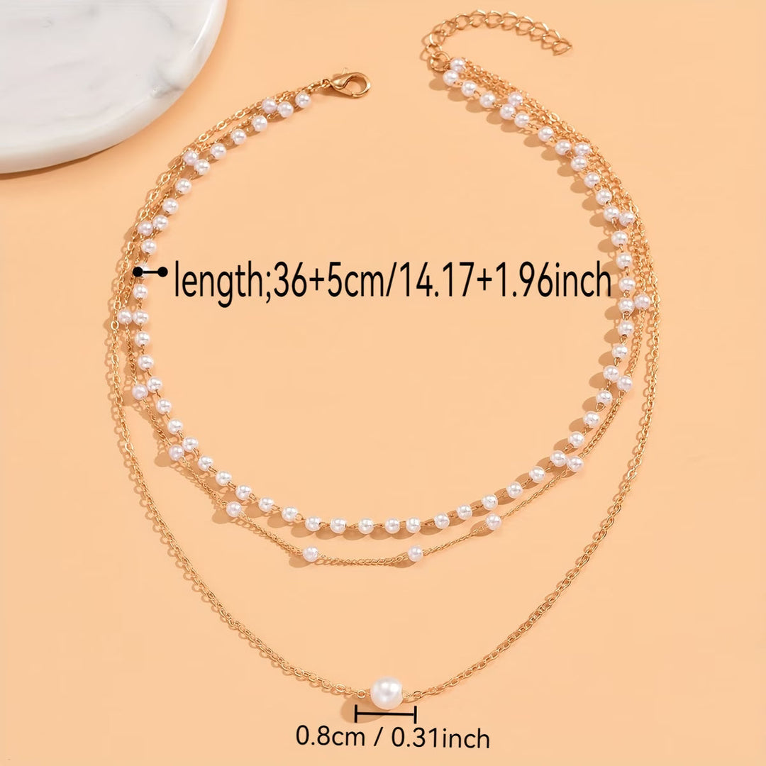 Women's Elegant Set of Three Pearl Necklaces
