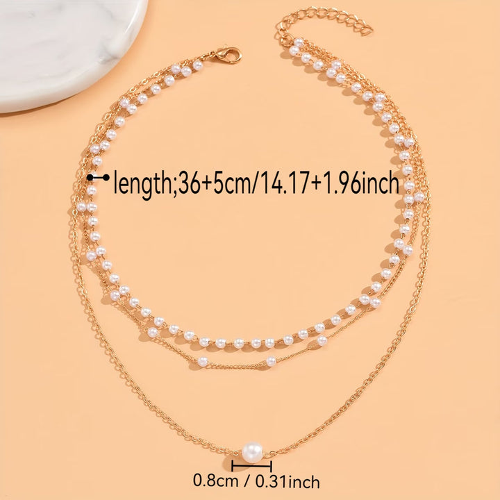 Women's Elegant Set of Three Pearl Necklaces