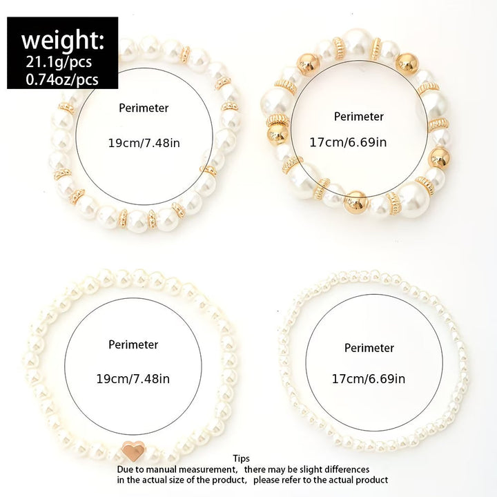 Elegant Pearl Bracelet Set