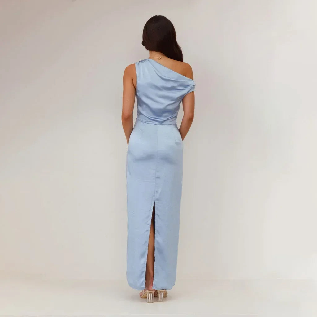 Women's Draped Wedding Guest Maxi Dress