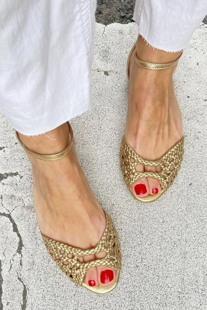 Women's Classic Woven Golden Sandals