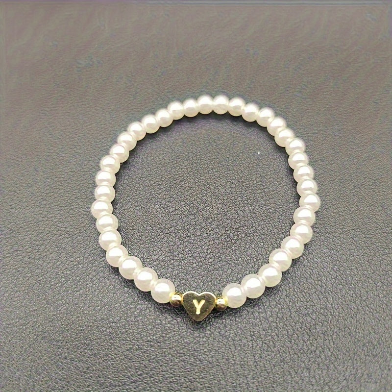 Women's Elegant Heart Monogram Bracelet