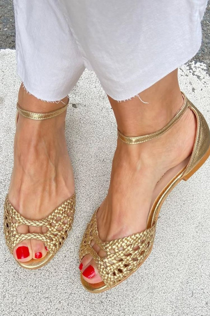 Women's Classic Woven Golden Sandals