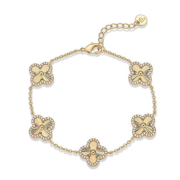 14K Gold Plated Clover Bracelet
