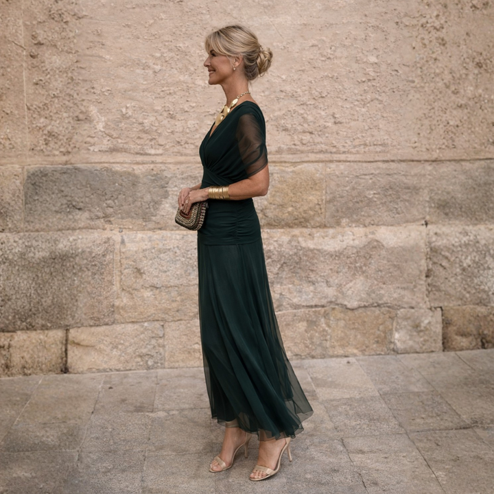 Women's Flowy Off-Shoulder Maxi Dress