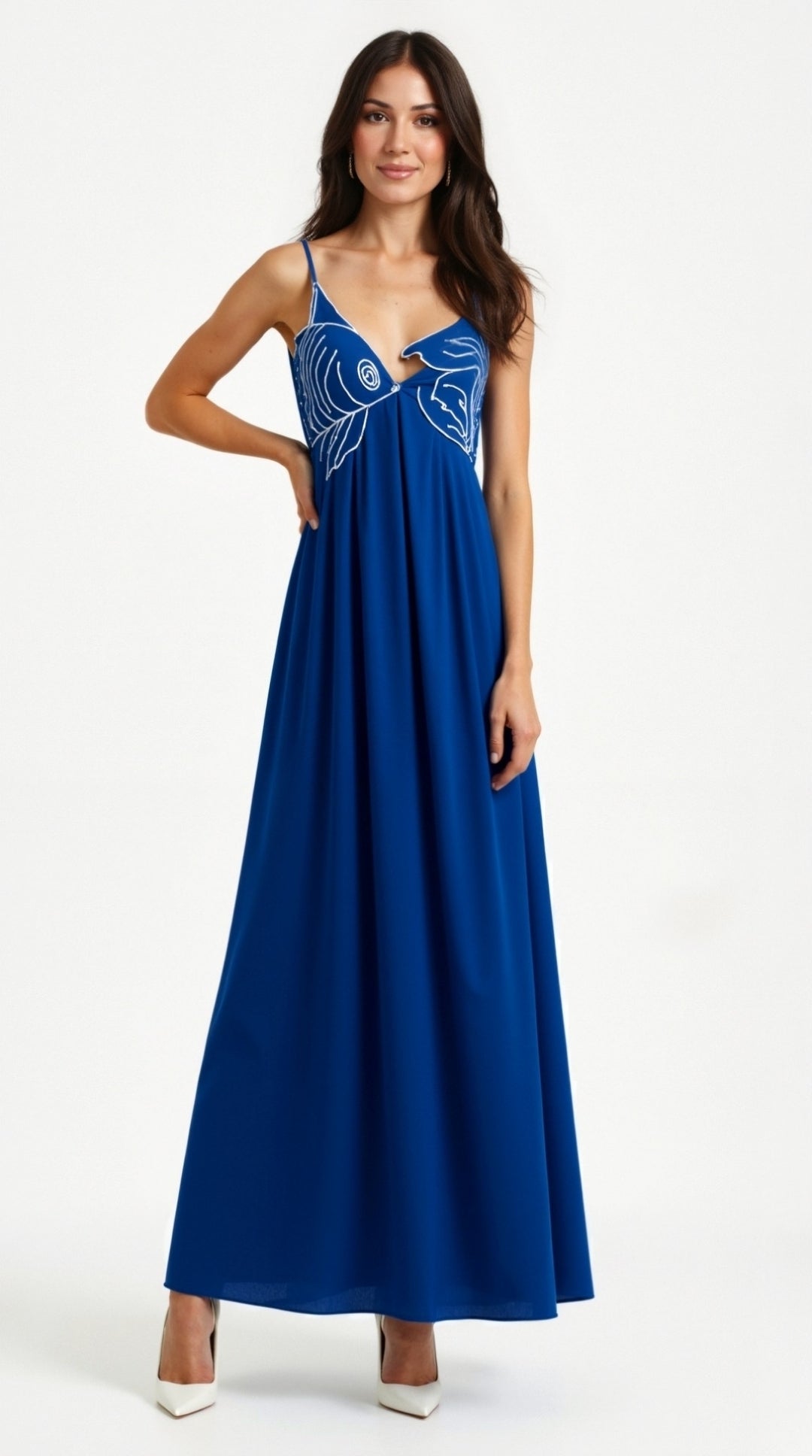 Women's Elegant Embroidered Maxi Dress