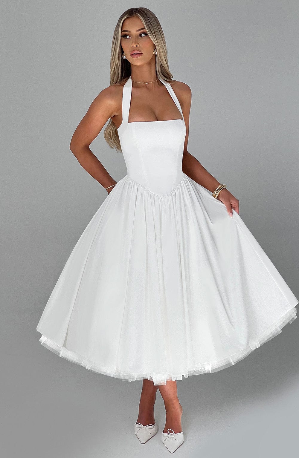 Women's Halter Classic Midi Dress