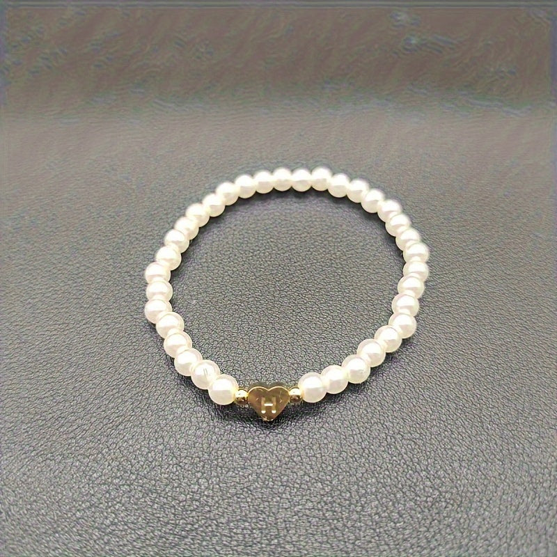 Women's Elegant Heart Monogram Bracelet