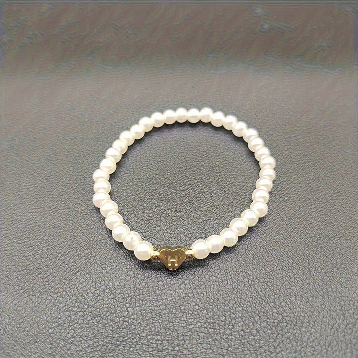 Women's Elegant Heart Monogram Bracelet