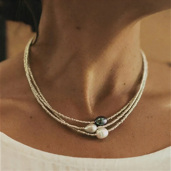 Women's Elegant Multi-Strand Baroque Pearls Necklace
