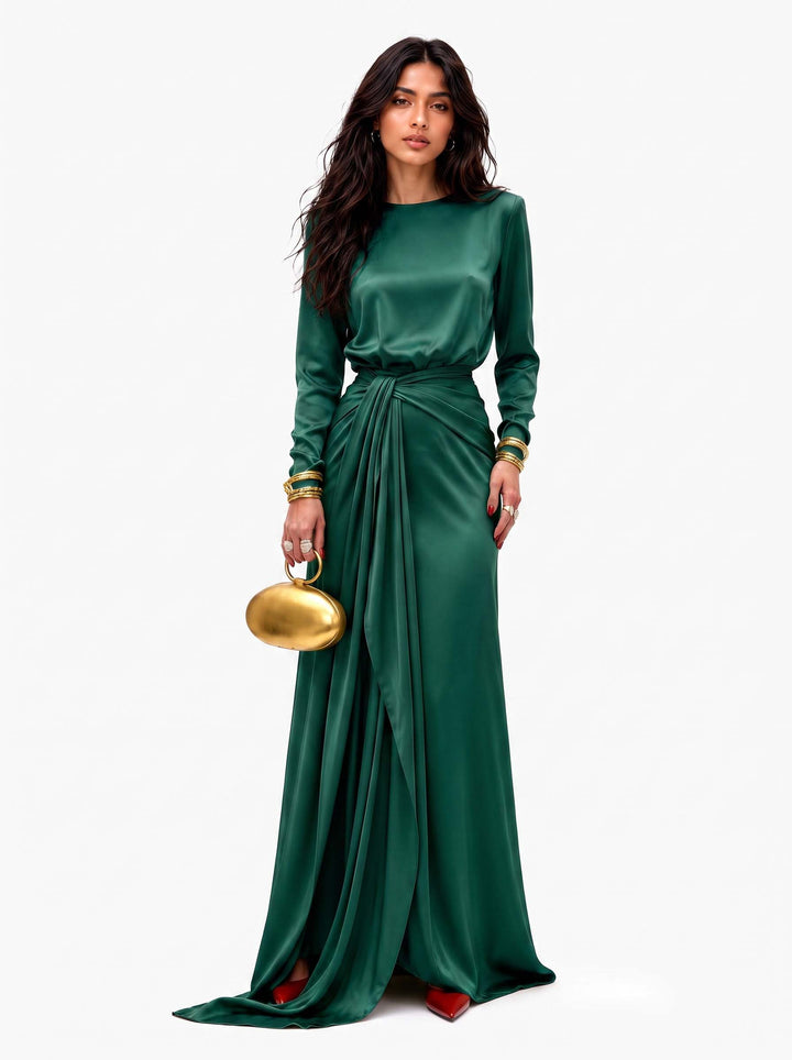 Women's Draped Elegant Maxi Dress