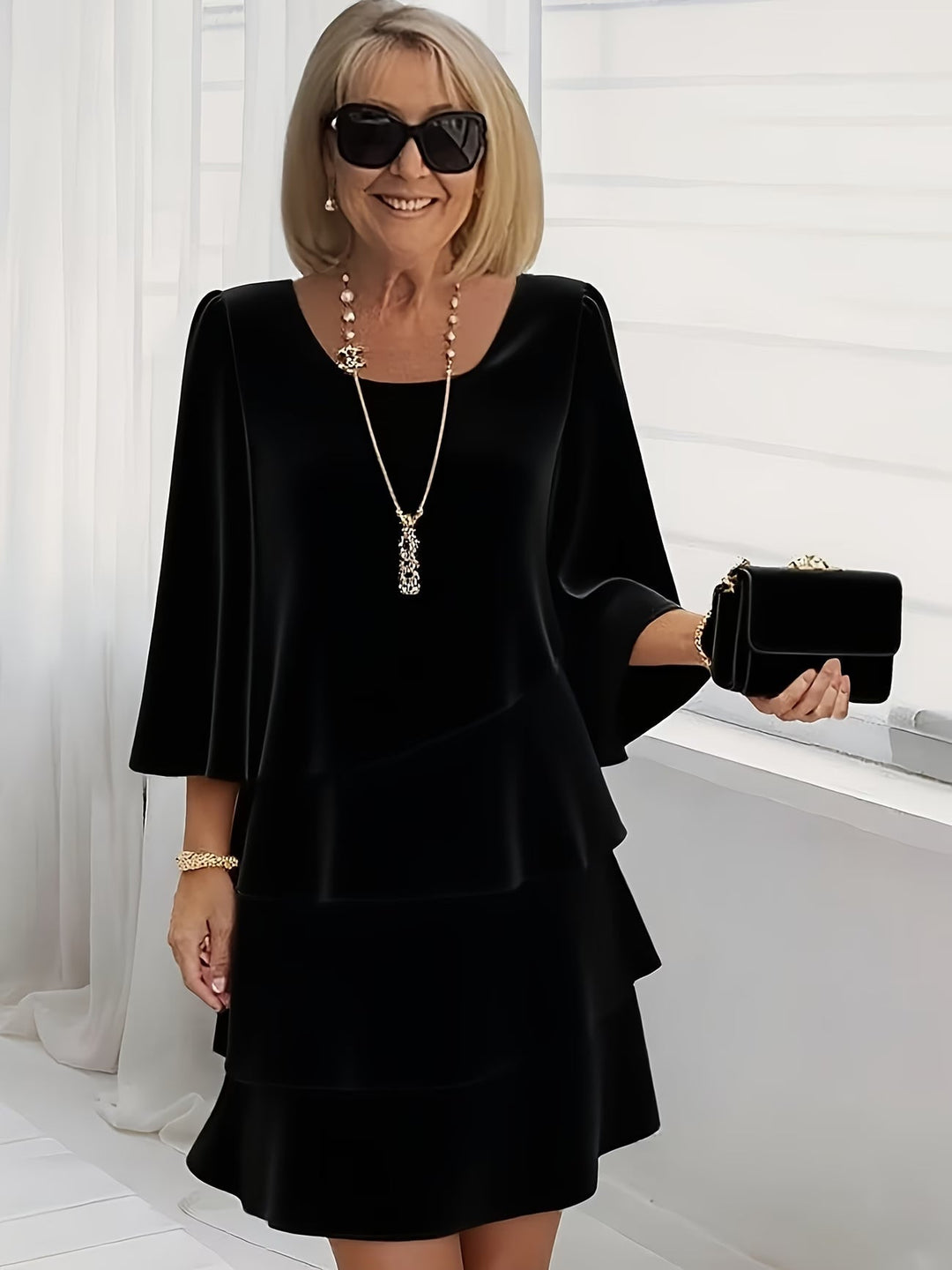 Women's Elegant Ruffled Dress