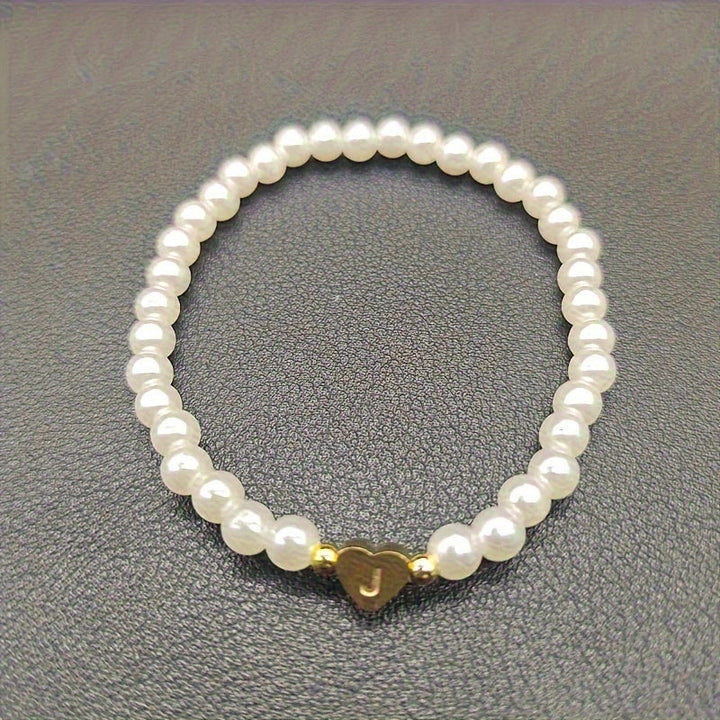 Women's Elegant Heart Monogram Bracelet