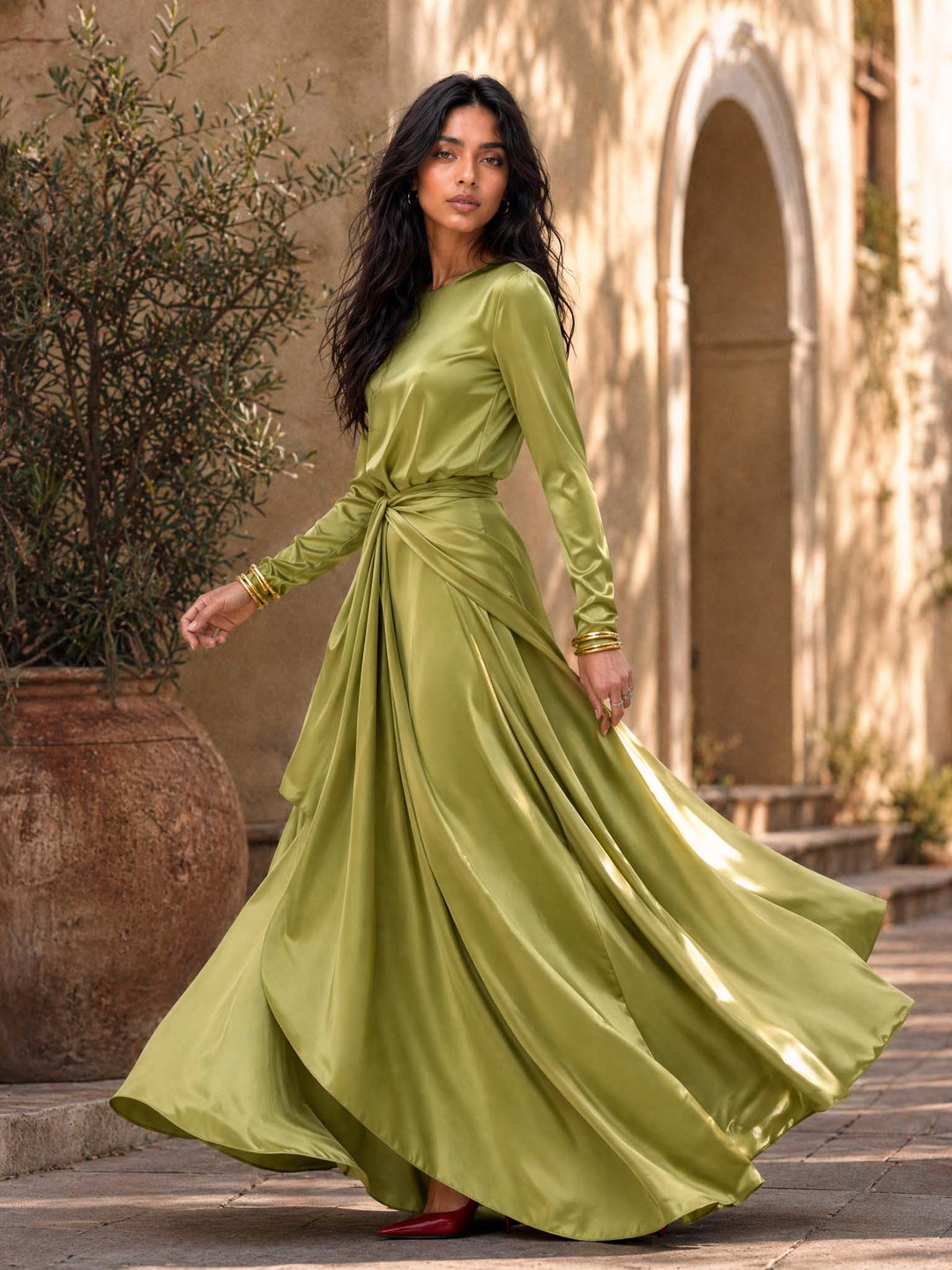 Women's Draped Elegant Maxi Dress
