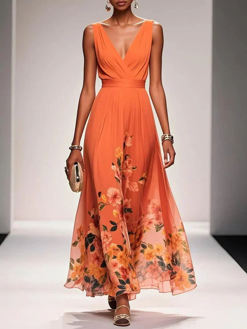 Women's Floral Print Maxi Dress