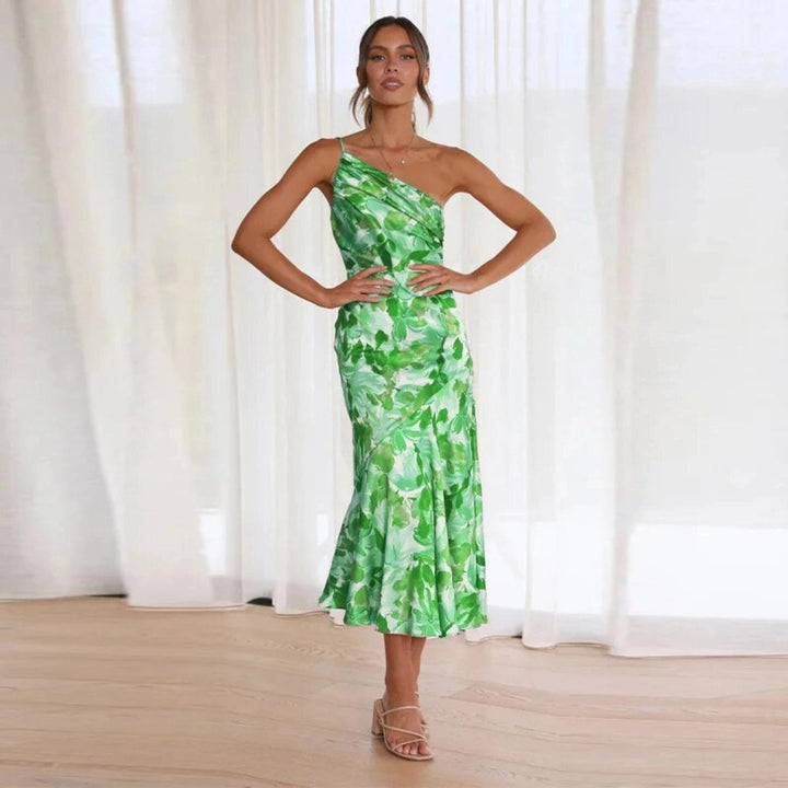 Women’s Asymmetrical Cut Floral Maxi Dress