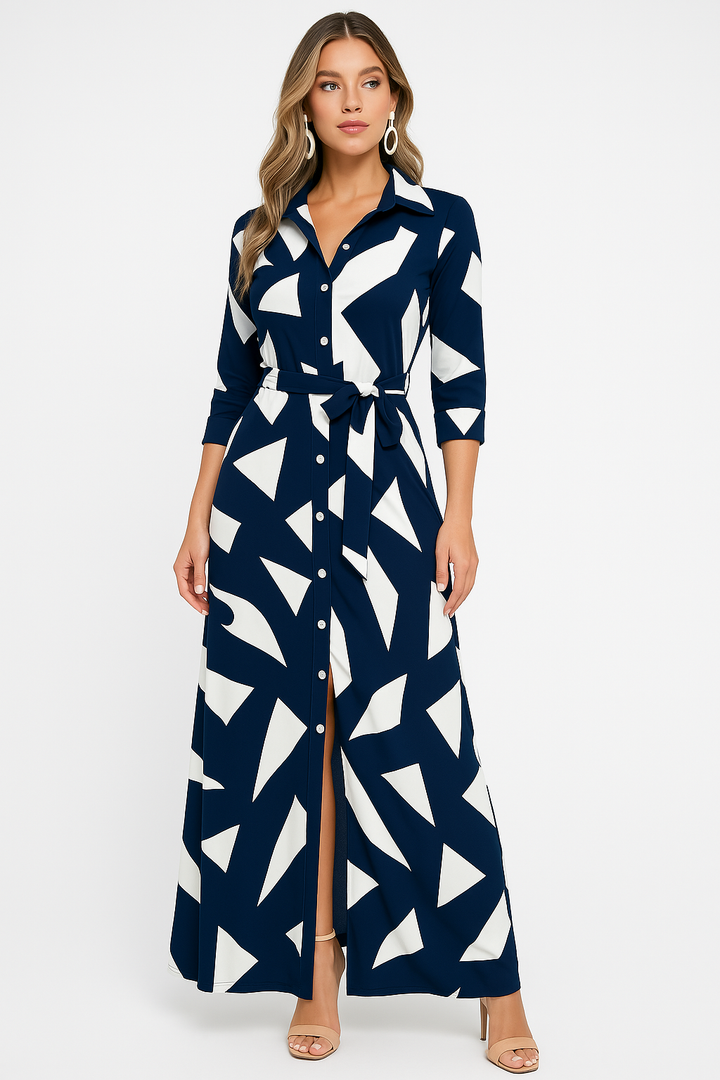 Women's Casual Blouse Work Maxi Dress