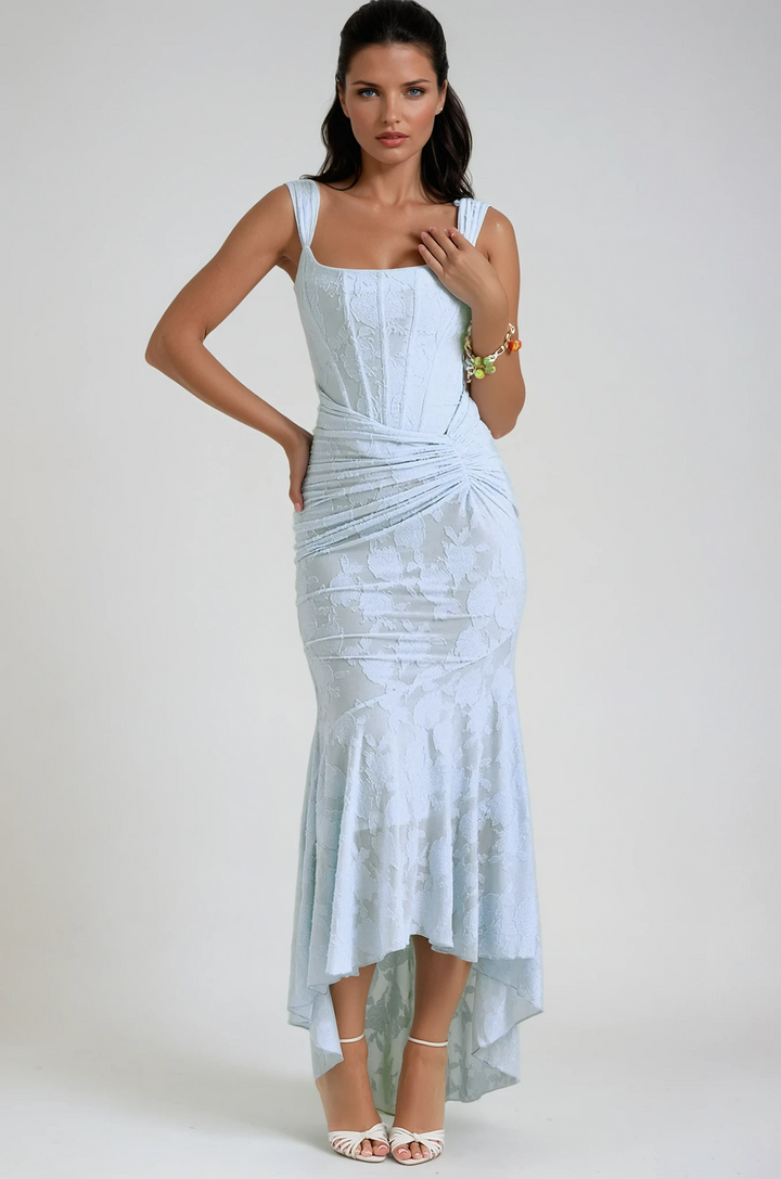 Women's Corset Style Wedding Guest Maxi Dress