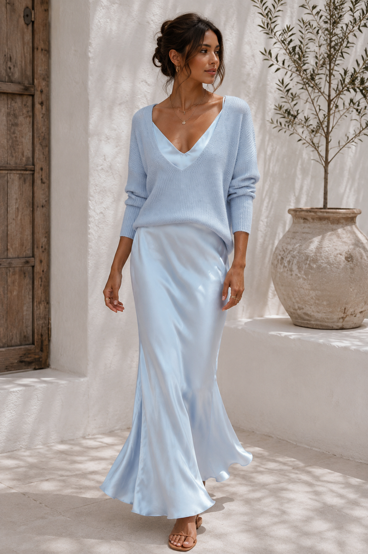 Women's Elegant Jersey Satin Dress
