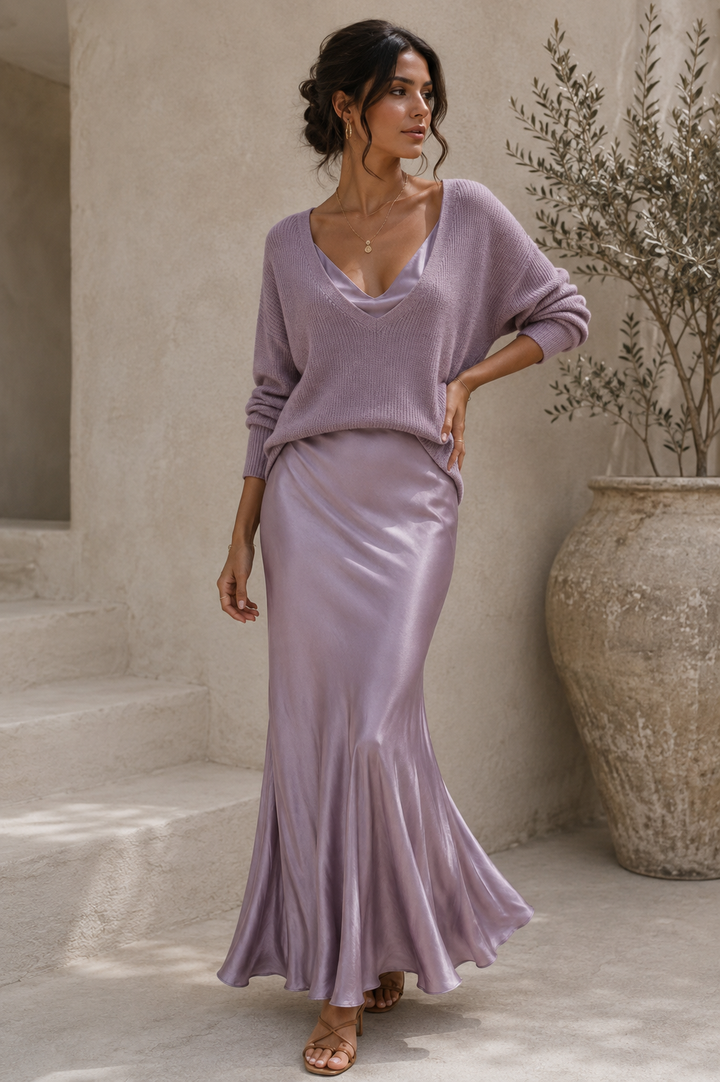 Women's Elegant Jersey Satin Dress