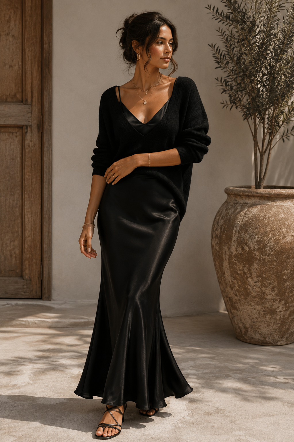 Women's Elegant Jersey Satin Dress