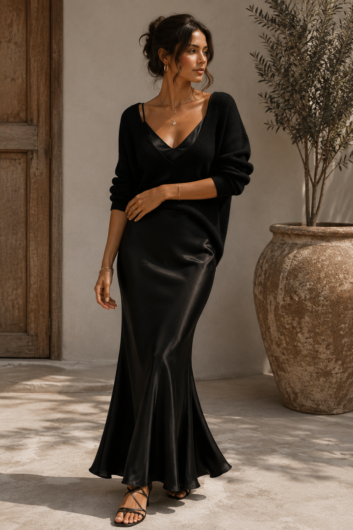 Women's Elegant Jersey Satin Dress