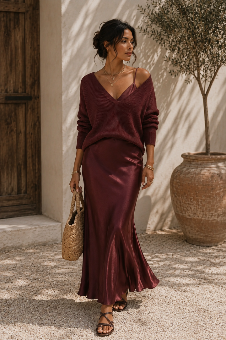 Women's Elegant Jersey Satin Dress