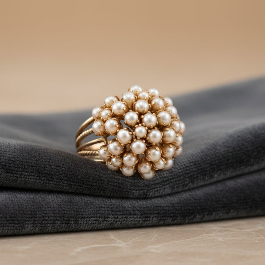 Classic Gold Ring with Pearl