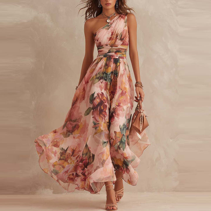 Women's Asymmetric Floral Aurora Asymmetrical Dress