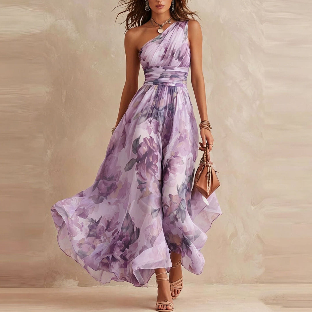 Women's Asymmetric Floral Aurora Asymmetrical Dress