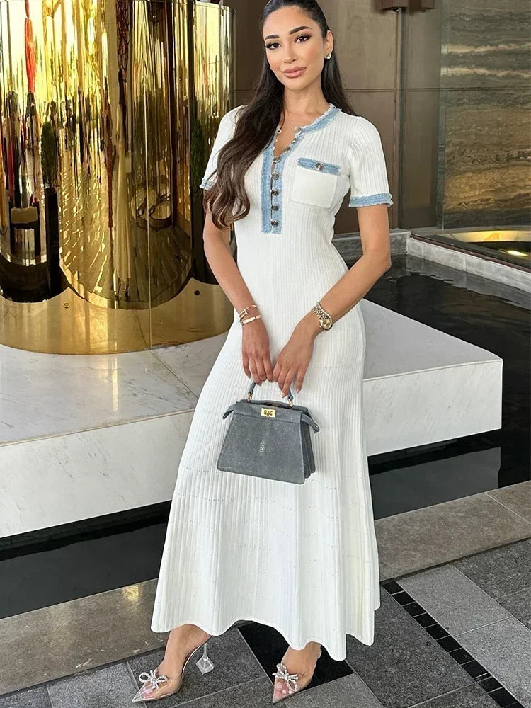 Women's Trendy Short Sleeve Maxi Summer Dress