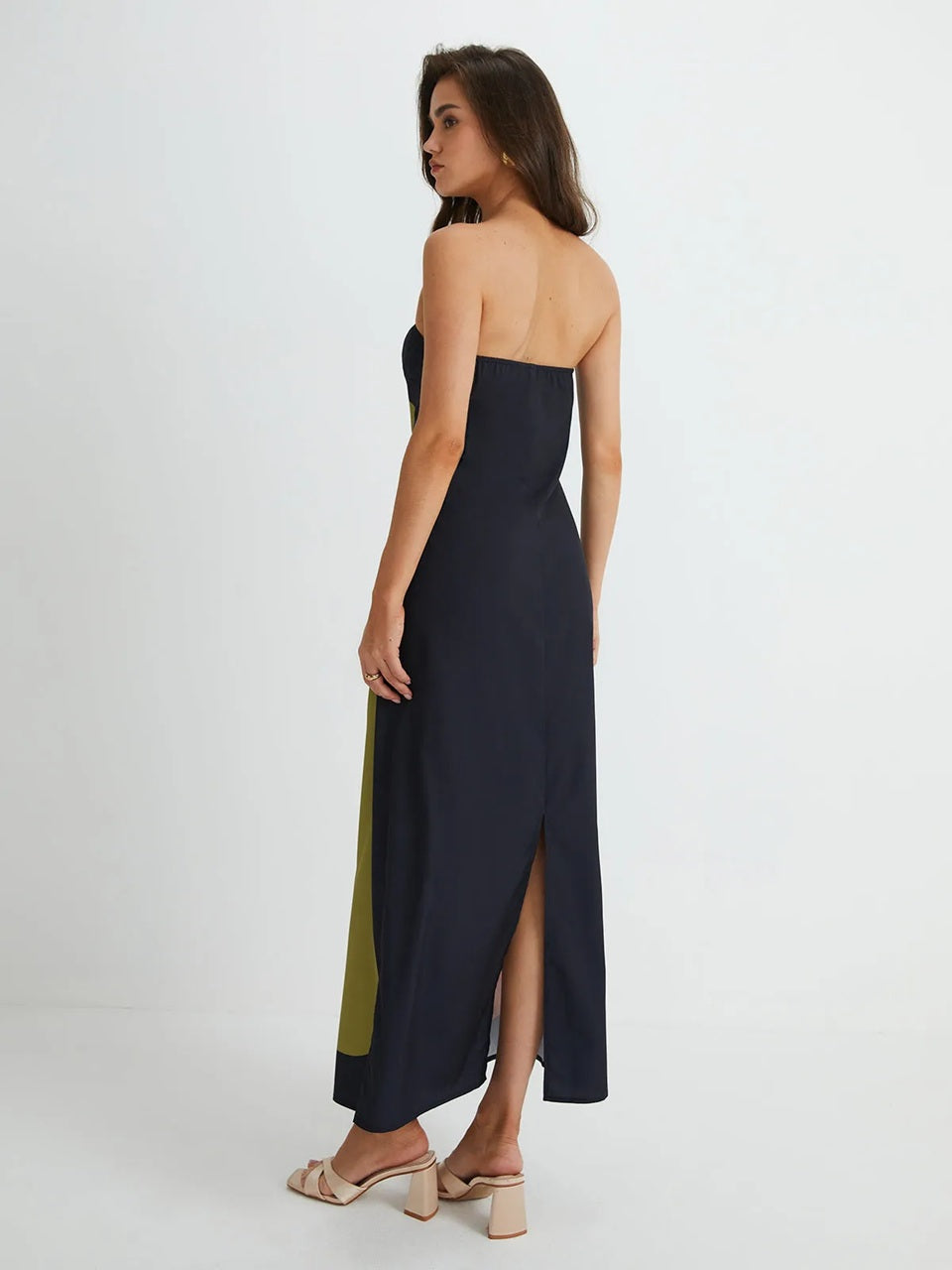 Women's Strapless Printed Summer Party Maxi Dress