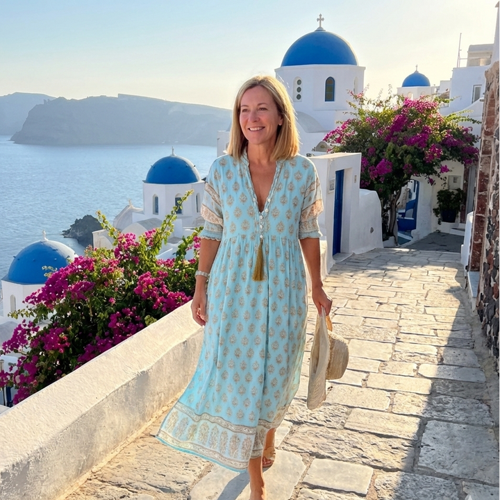 Women's Boho Style Summer Midi Dress